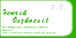 henrik oszkocsil business card